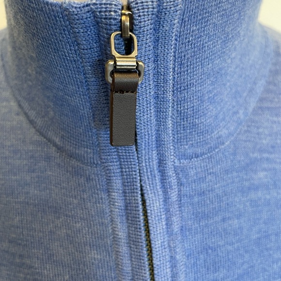 FAIRWAY & GREENE Whisper Rock CC Italian Merino 1/4 Zip Windvest in Blue XL $250 - Picture 5 of 8